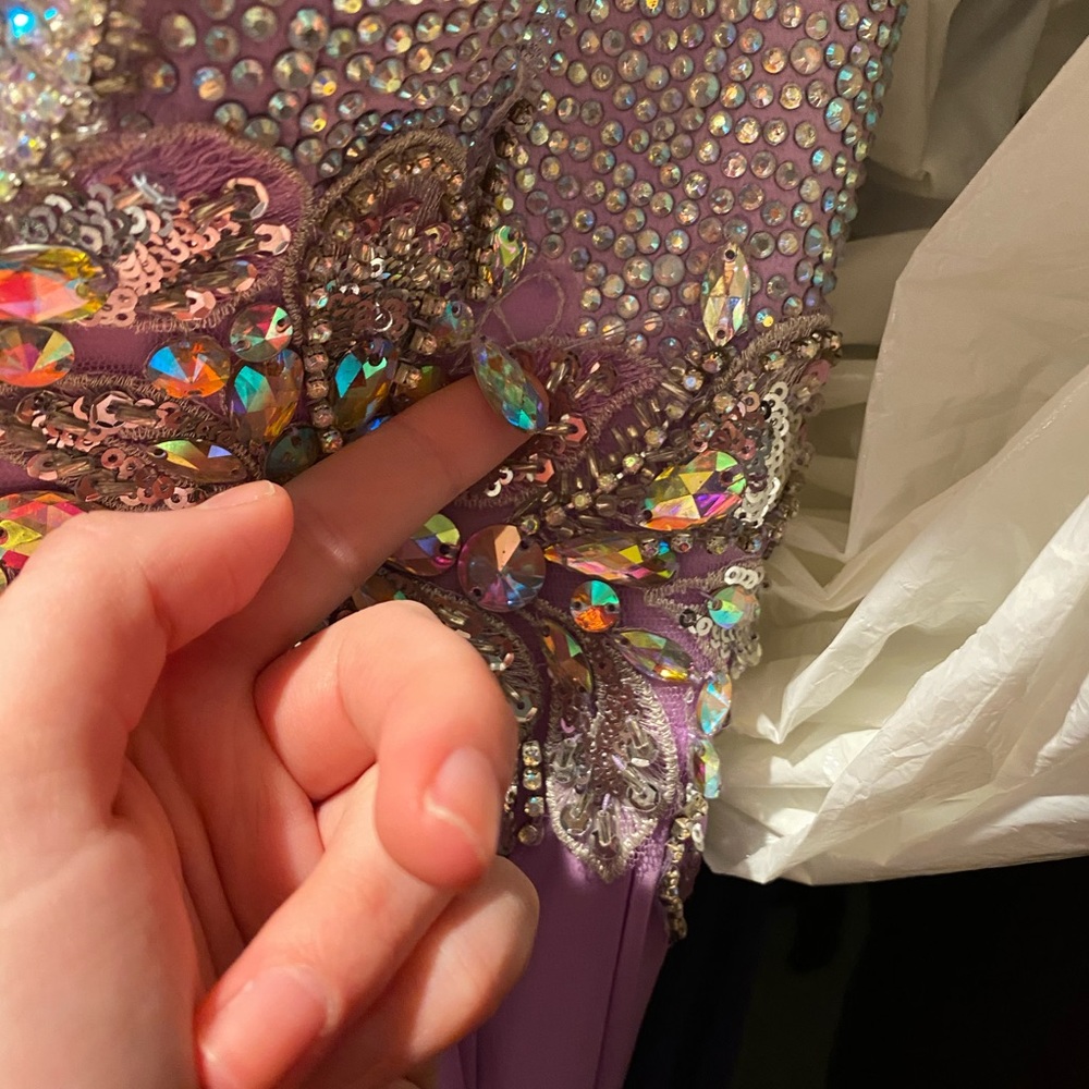 Lavender purple rhinestone prom dress - Picture 7 of 7
